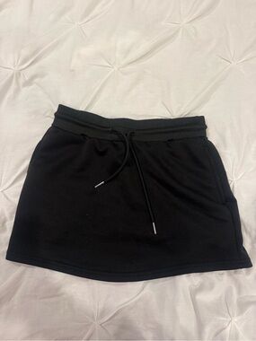 SHEIN Black Drawstring Mini Skirt
